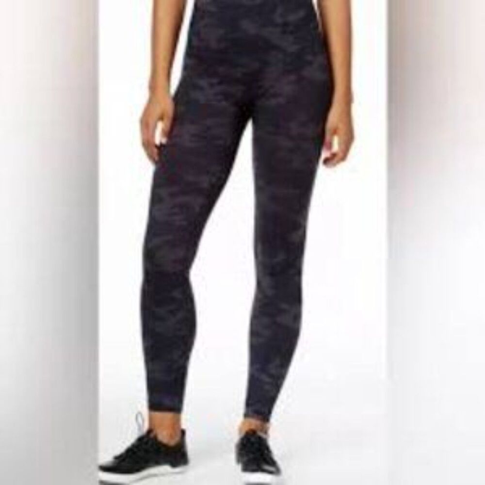 Spanx Black High Rise Camouflage Print Leggings Pants M
